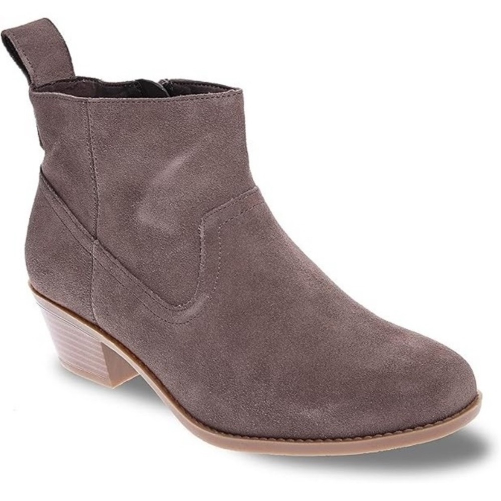 Vionic Vera Water-Resistant Suede Leather Ankle Boots Bootie Taupe Women’s Sz 10